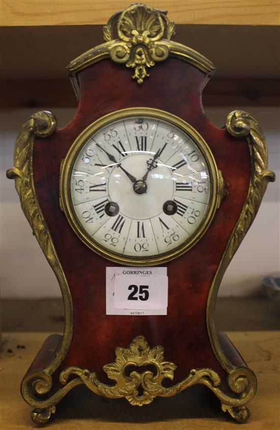 French tortoiseshell mantel clock